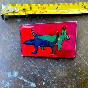 Corky handmade brooch